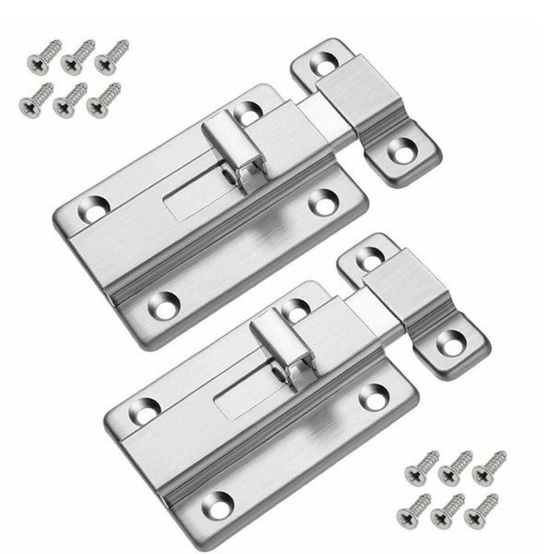 Keyless Door Bolt For Doors Stainless Steel Latch Sliding Silver Lock Secure Door Locking Solution