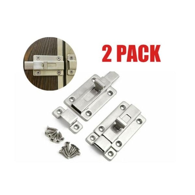 Keyless Door Bolt For Doors Stainless Steel Latch Sliding Silver Lock Secure Door Locking Solution