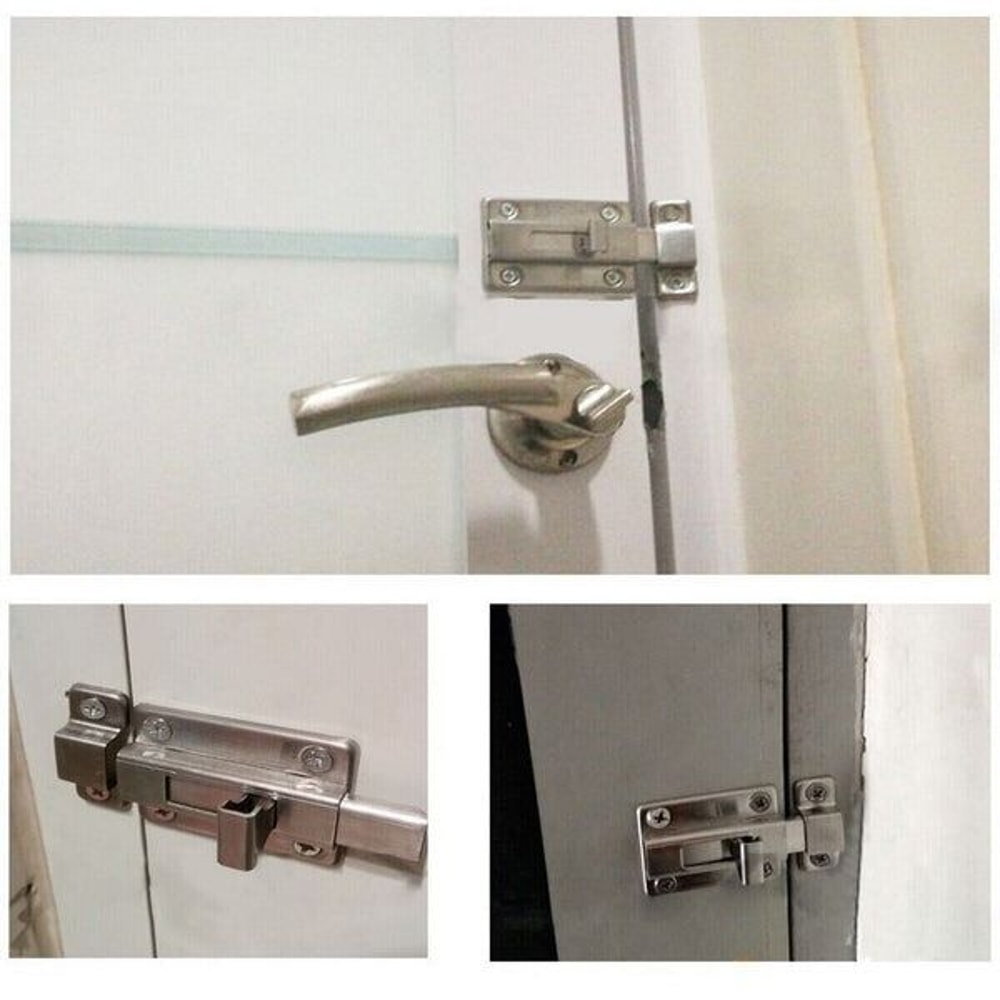 Keyless Door Bolt For Doors Stainless Steel Latch Sliding Silver Lock Secure Door Locking Solution