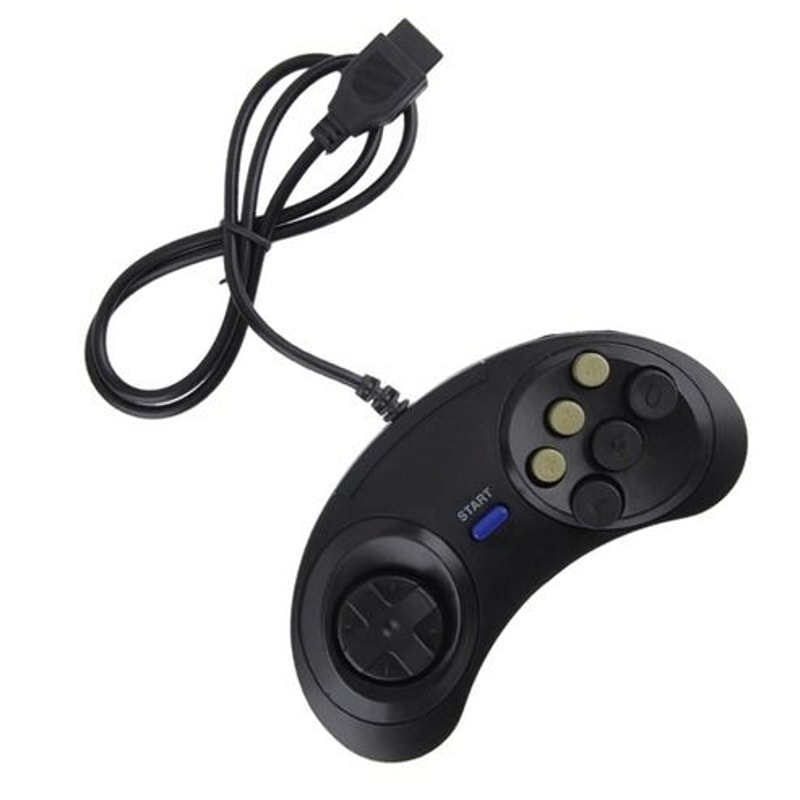 SEGA Genesis Button Game Pad Controller Black Old School Classic New 2 Pack Compatible With Genesis 0