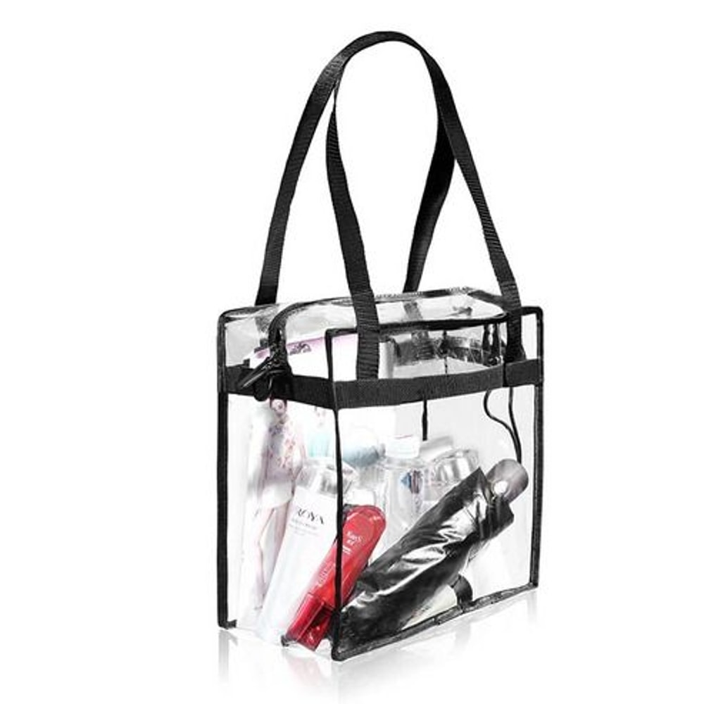 Large Clear PVC Tote Bags For Women Transparent Handbag With Zipper Stadium Approved Waterproof And 3