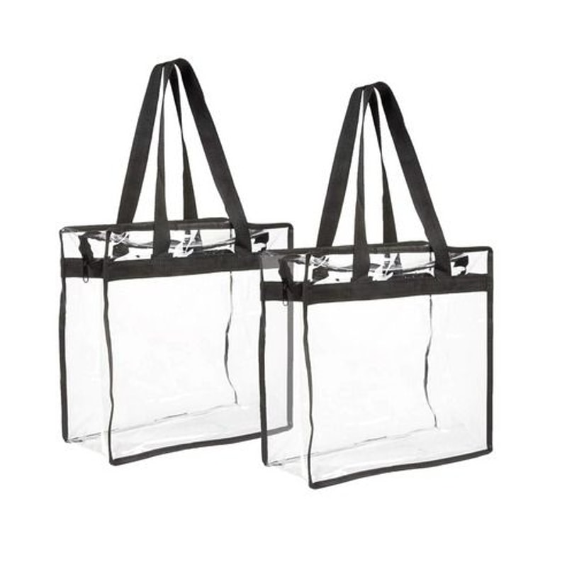 Large Clear PVC Tote Bags For Women Transparent Handbag With Zipper Stadium Approved Waterproof And 12