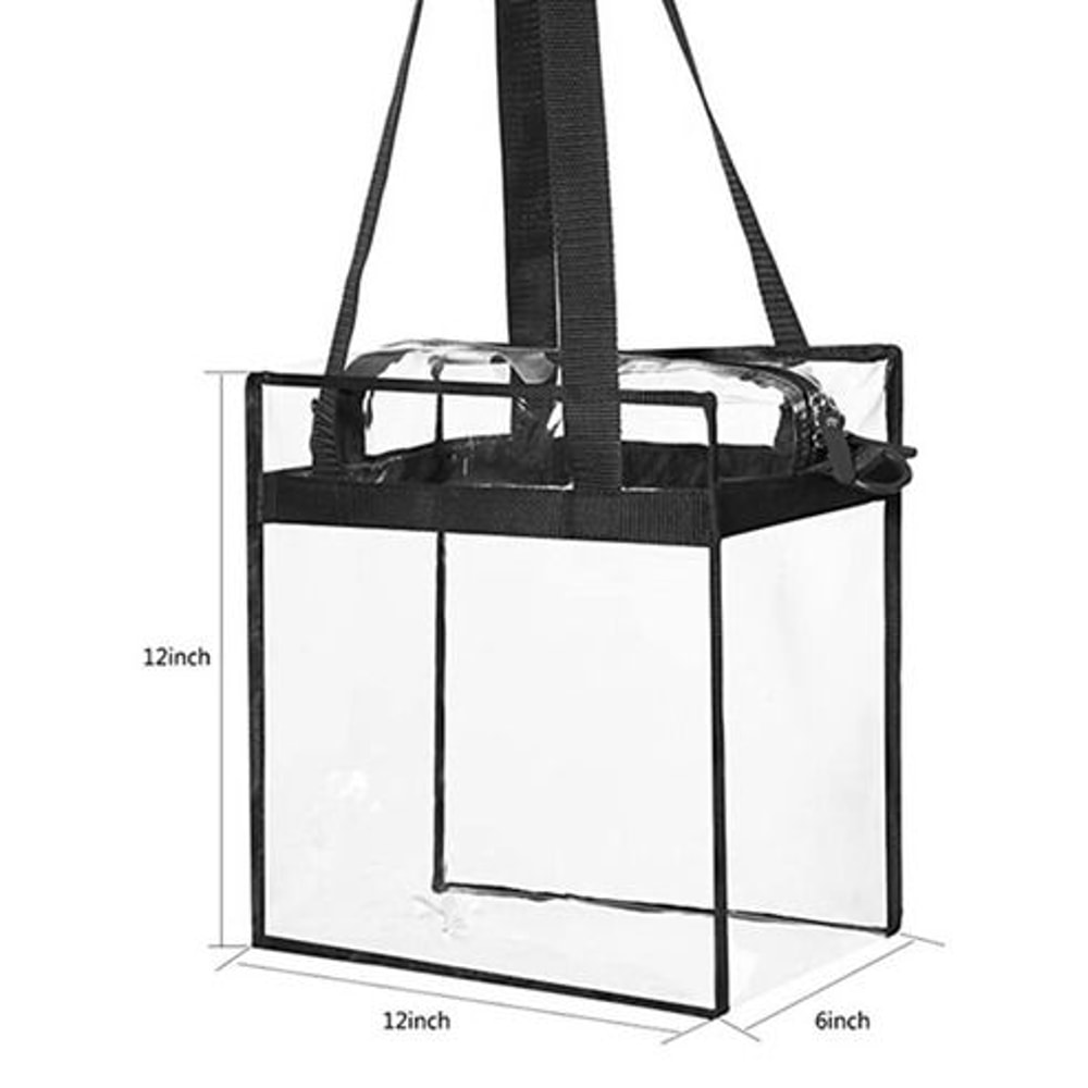 Large Clear PVC Tote Bags For Women Transparent Handbag With Zipper Stadium Approved Waterproof And 13