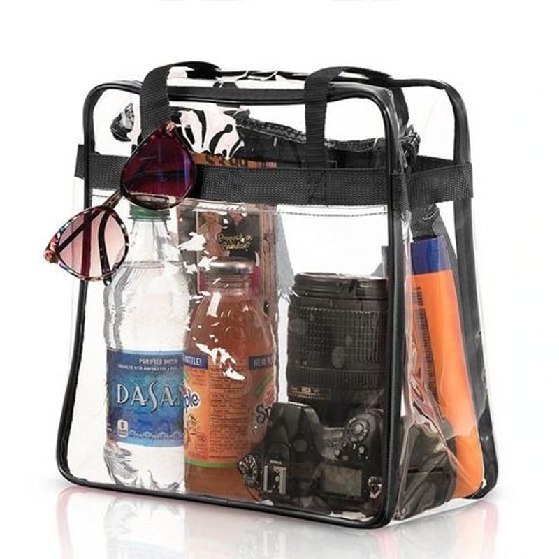 Large Clear PVC Tote Bags For Women Transparent Handbag With Zipper Stadium Approved Waterproof And 8