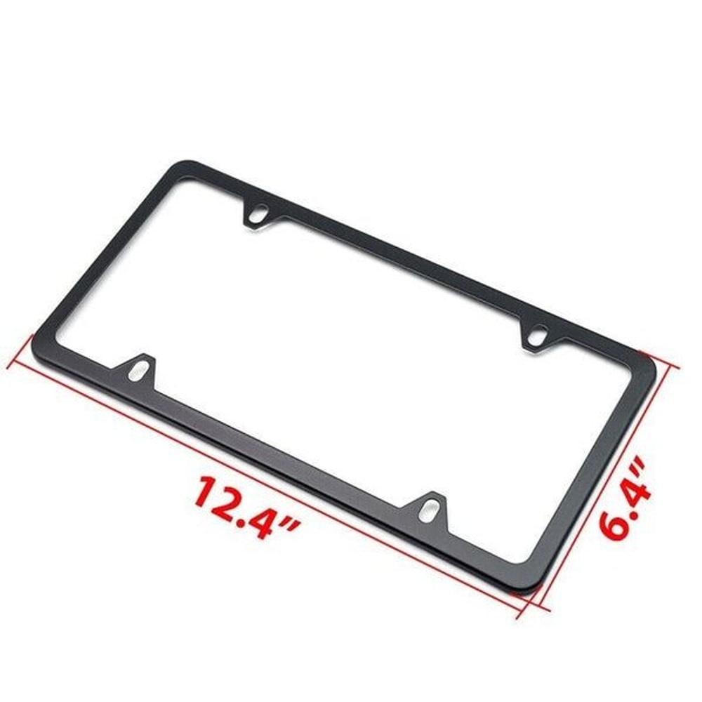 Metal License Plate Frame High Quality Stainless Steel Tag Cover Black 2 Pack With Hardware Fits C 6