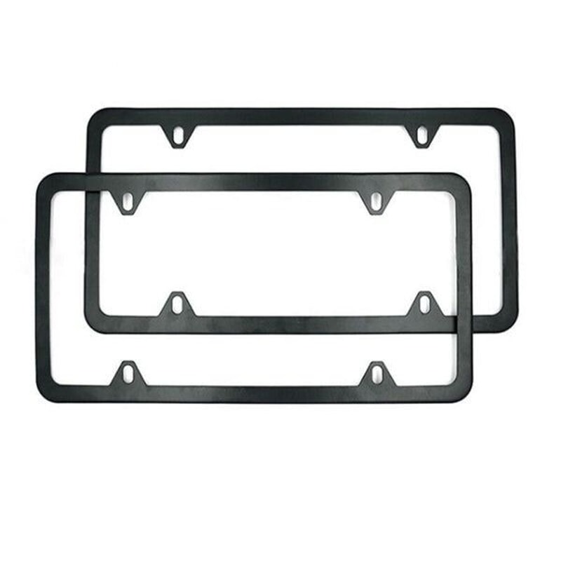 Metal License Plate Frame High Quality Stainless Steel Tag Cover Black 2 Pack With Hardware Fits C 5