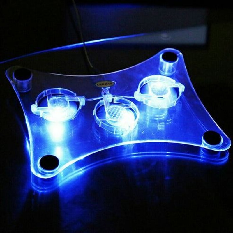 USB Cooling Pad Stand With Fans LED Light Radiator For Laptops PCs And Notebooks Ultra Slim Quiet A 6