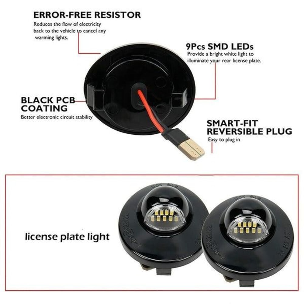 For Ford Rear Bumper Tag LED License Plate Light Assembly Lamp Waterproof 1