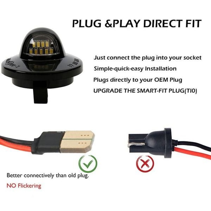 For Ford Rear Bumper Tag LED License Plate Light Assembly Lamp Waterproof 2