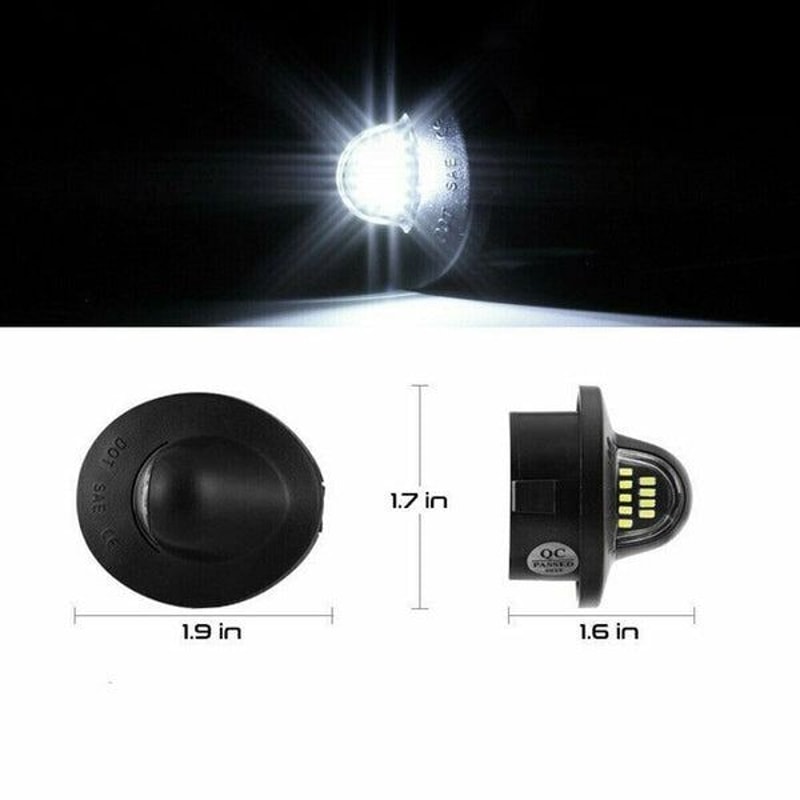 For Ford Rear Bumper Tag LED License Plate Light Assembly Lamp Waterproof 6