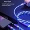 LED Fast Charging Cable Adapter For IPhone Micro USB Type C Charger Cord Smart Charging Cable Durab