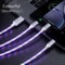 LED Fast Charging Cable Adapter For IPhone Micro USB Type C Charger Cord Smart Charging Cable Durab