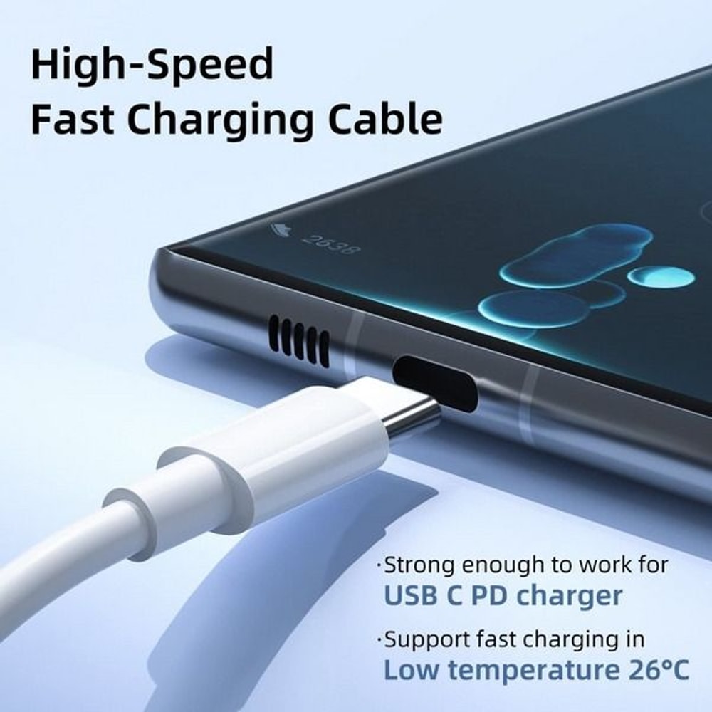 USBC To USBC Cable Fast Charging Type C Cord Rapid Charger Durable And TangleFree 6
