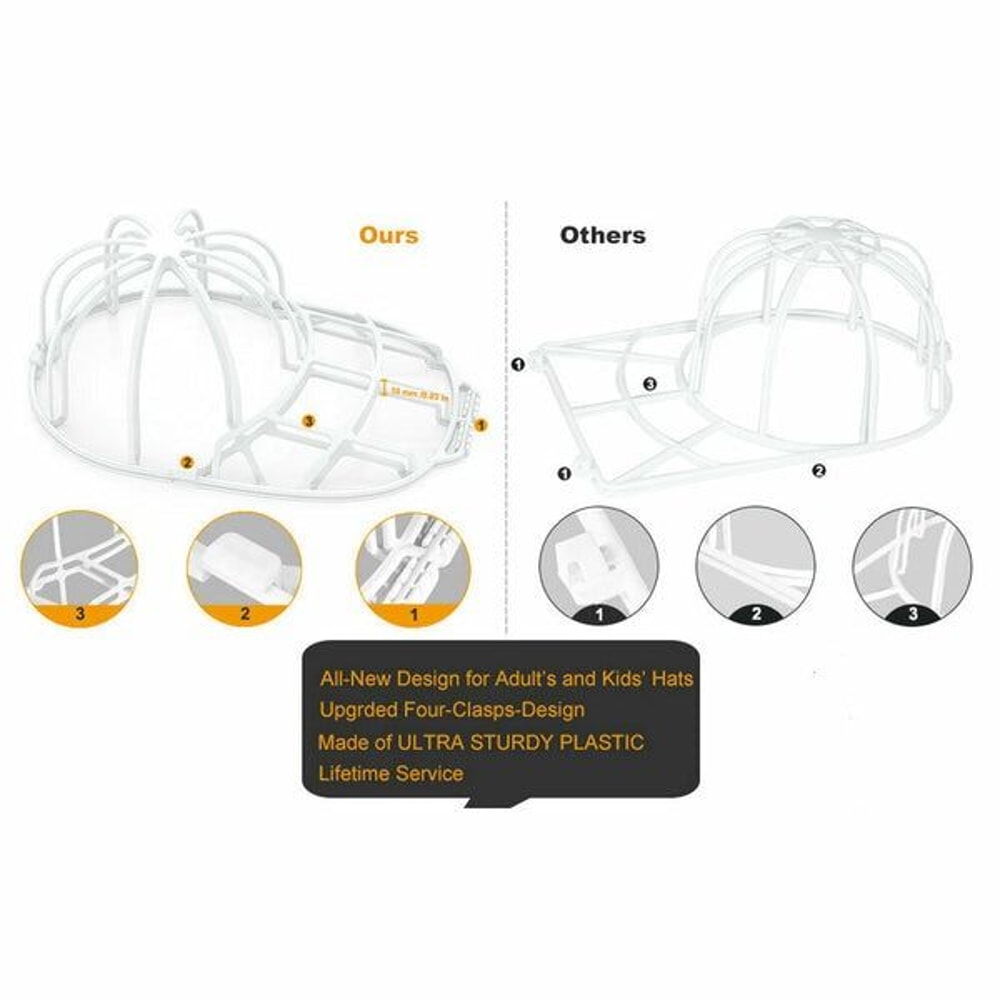 Cap Cleaner Machine Hat Washer Baseball Cap Holder Frame Net For Safe Washing Durable Cage 3