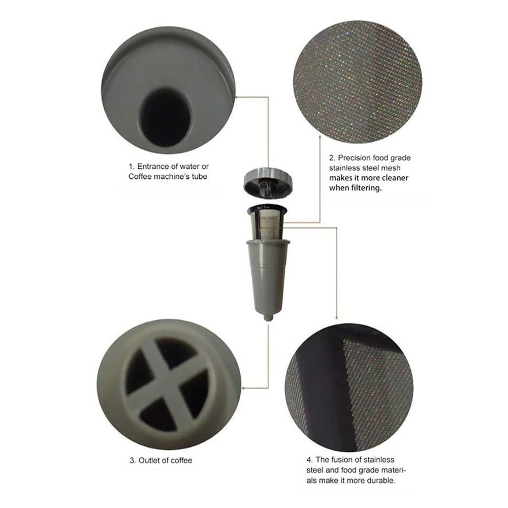 Reusable My KCup Coffee Filter Refillable Holder For Keurig HighQuality Stainless Steel Mesh 4