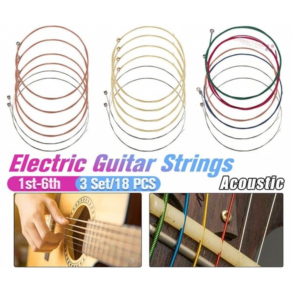 Steel String Replacement For Acoustic Guitars Premium Guitar Strings Set Durable And Rustproof 9