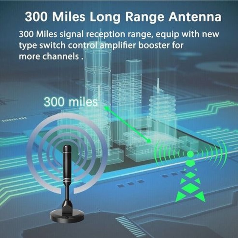 Long Range HD TV Antenna Indoor Digital HDTV Upgraded Signal Booster 0