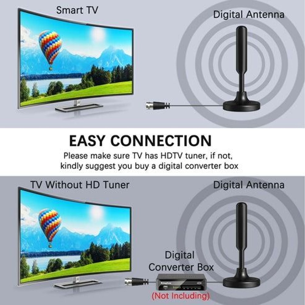 Long Range HD TV Antenna Indoor Digital HDTV Upgraded Signal Booster 6