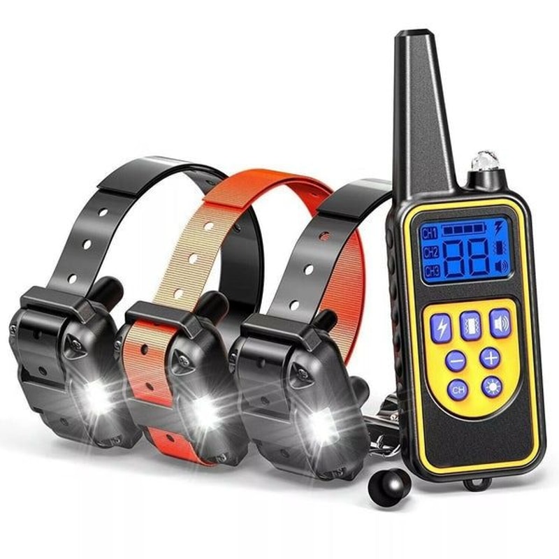 Waterproof Dog Training Collar Rechargeable Remote Shock Trainer Yards Adjustable For MediumLarge D 10