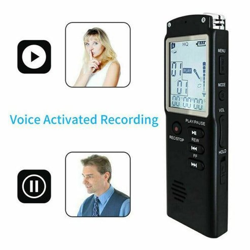 Voice Activated Digital Audio Recorder Player Dictaphone HighQuality Sound LCD Display USB Charging 4