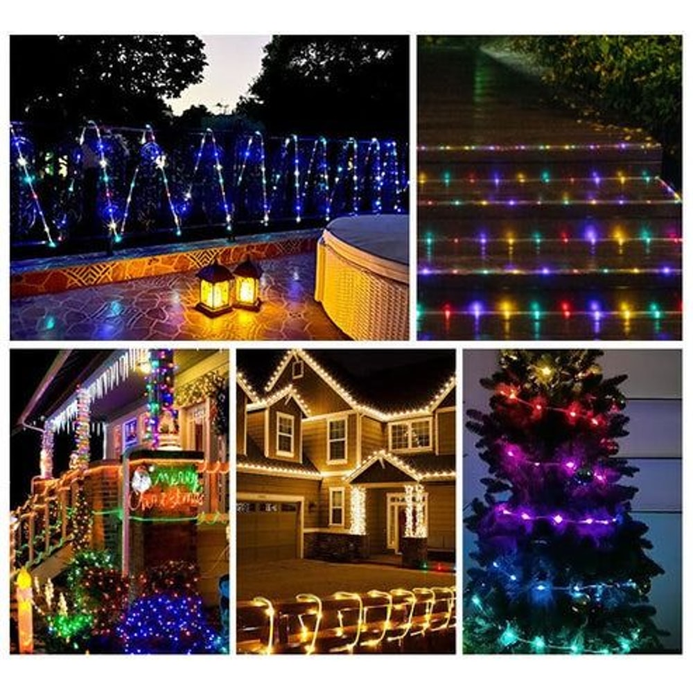 LED Light Tube LED String Lights Waterproof Garden Party Decoration USB Powered With Remote Timer 13