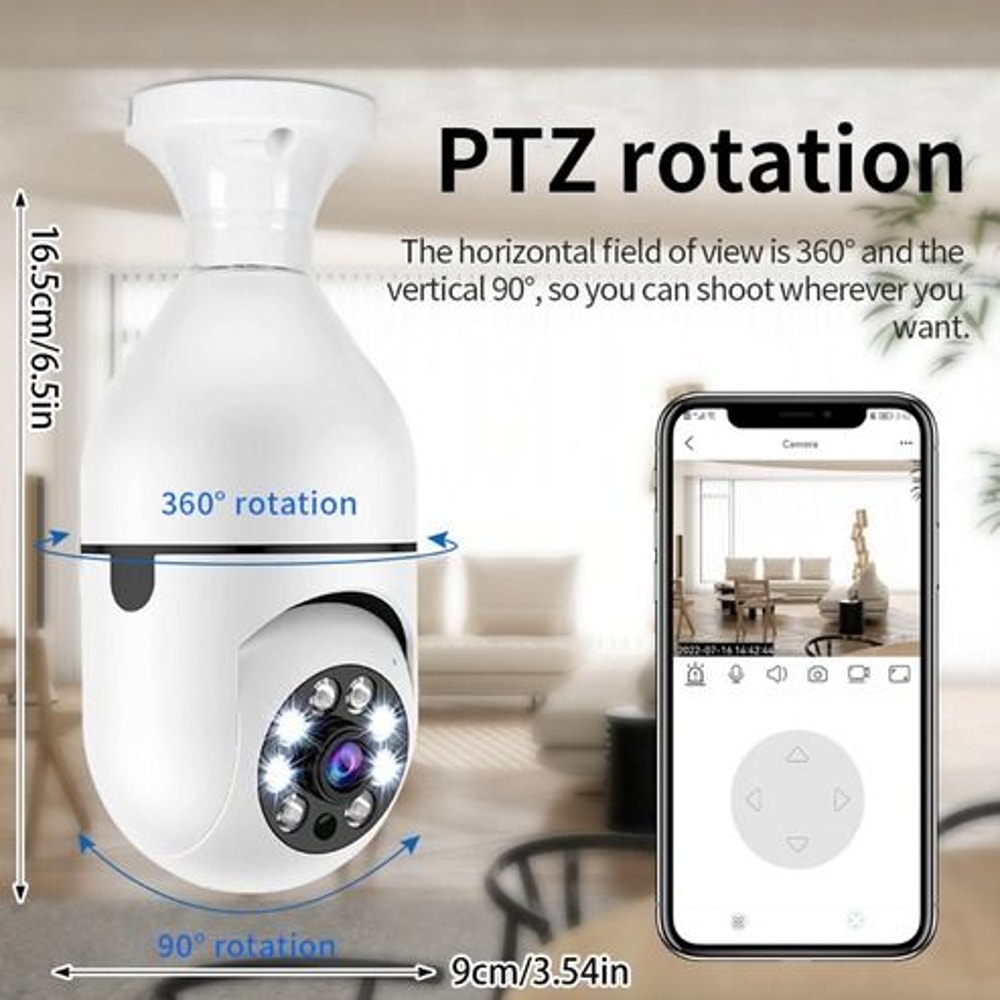 IP WiFi Light Bulb Camera IR Night Vision Smart Home Wireless Security 7