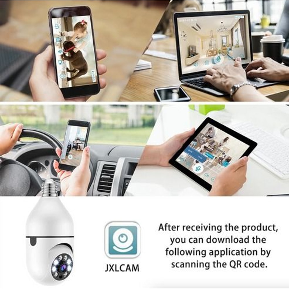 IP WiFi Light Bulb Camera IR Night Vision Smart Home Wireless Security 9