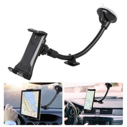 universal car windshield holder, desktop mount for cellphone, tablet, ipad, gps - long arm adjustable