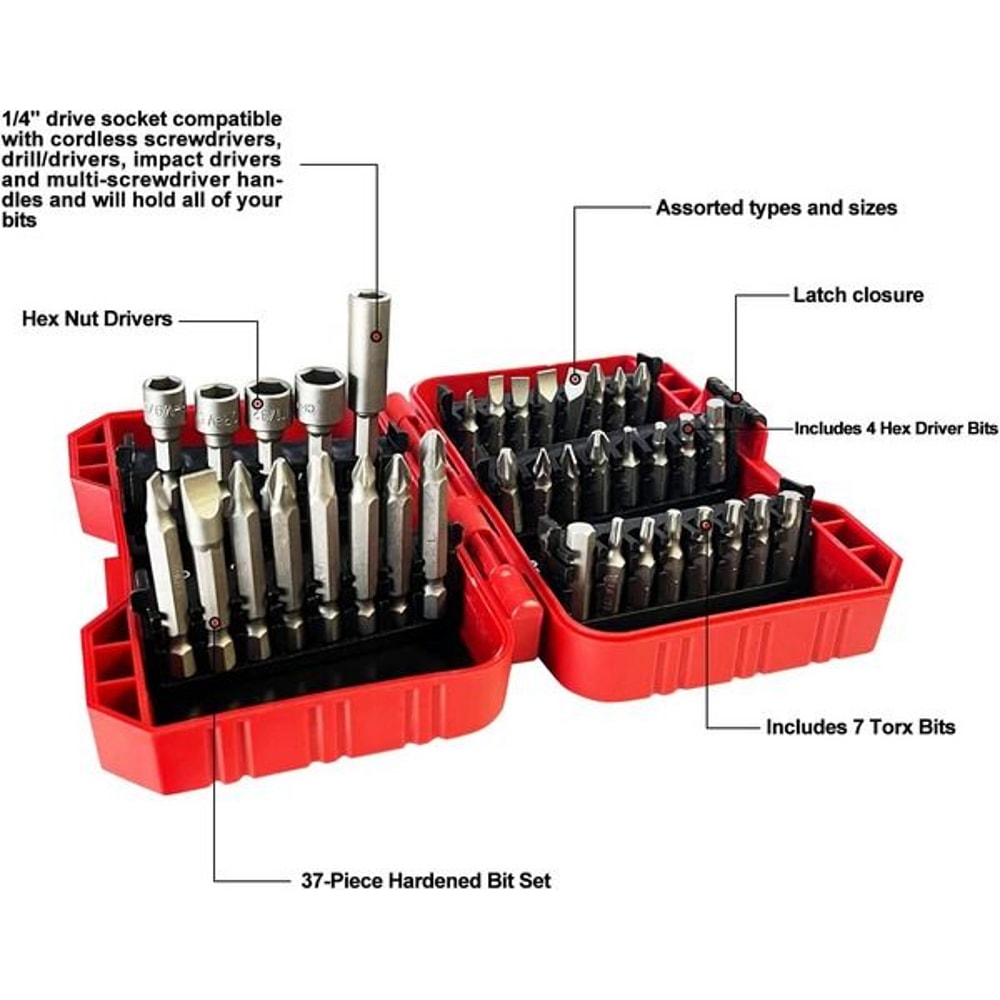 Impact Screwdriver Bit Set Nut Driver Torx Phillips And Hex Bits Magnetic Drill Tool Set 5