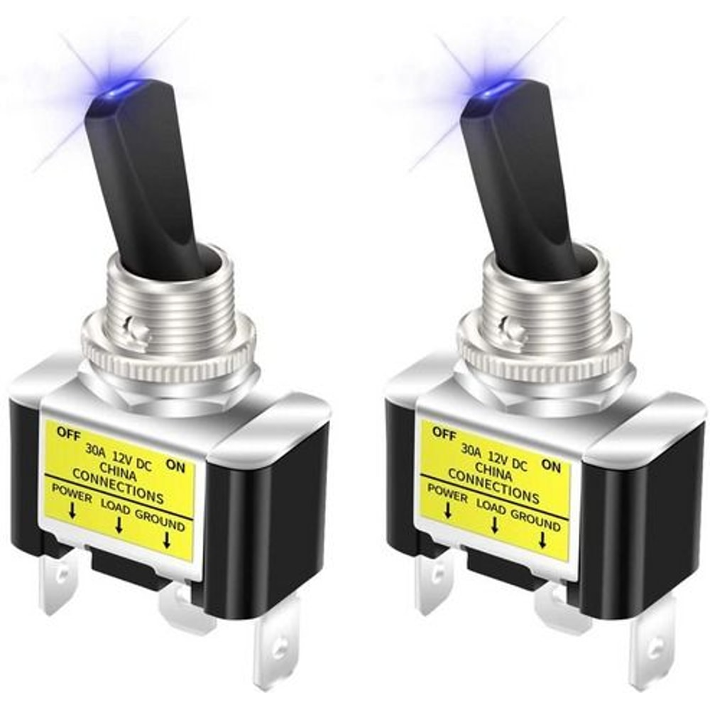 Blue LED Light Toggle Rocker ONOFF Switch For Boat Car Marine ATV 5