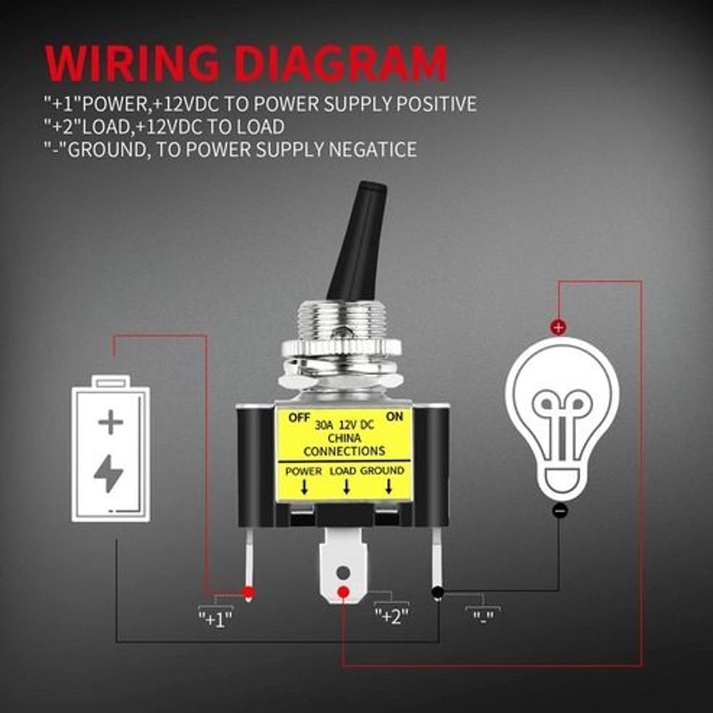 Blue LED Light Toggle Rocker ONOFF Switch For Boat Car Marine ATV 6