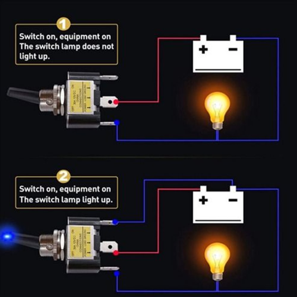 Blue LED Light Toggle Rocker ONOFF Switch For Boat Car Marine ATV 15