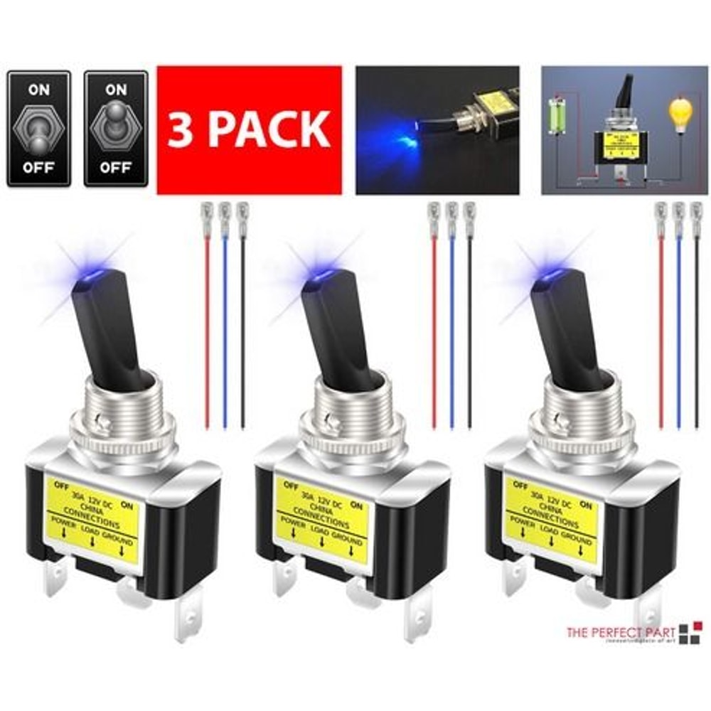 Blue LED Light Toggle Rocker ONOFF Switch For Boat Car Marine ATV 8