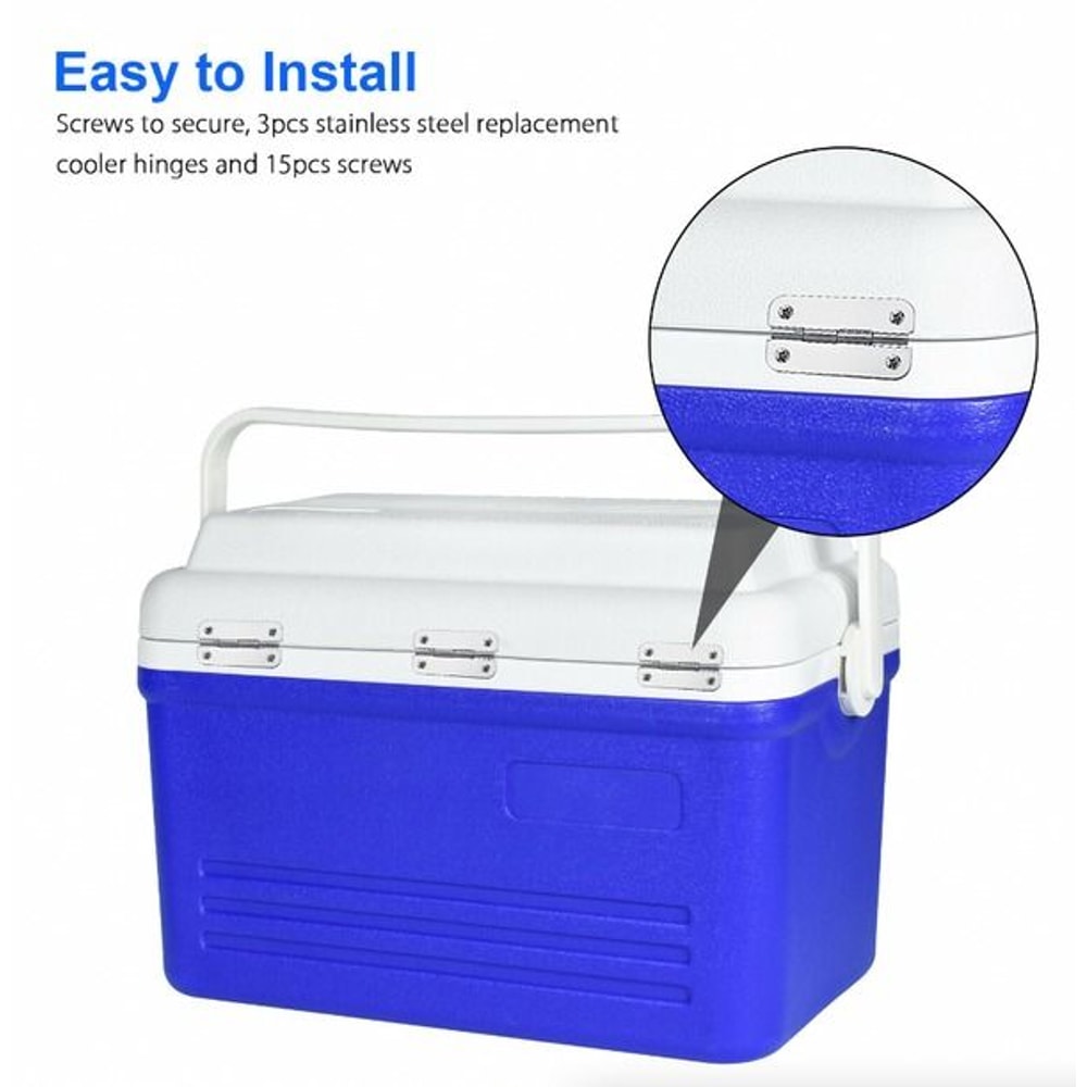 HighQuality Stainless Steel Cooler Hinges Screws Replacements Igloo Cooler Parts Easy Installation 4