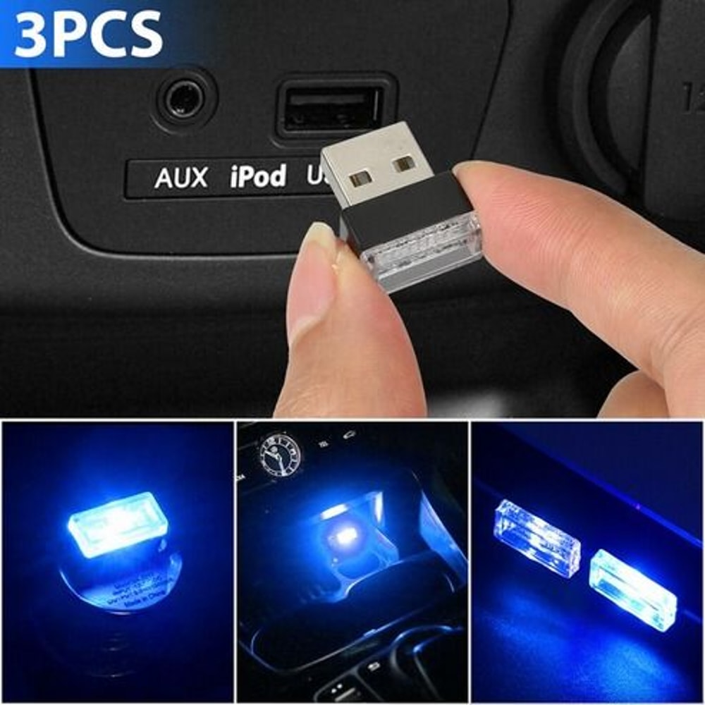 USB LED Car Interior Light Mini Blue Neon Ambient Lamps Perfect Atmosphere Accessory For Cars And M 11