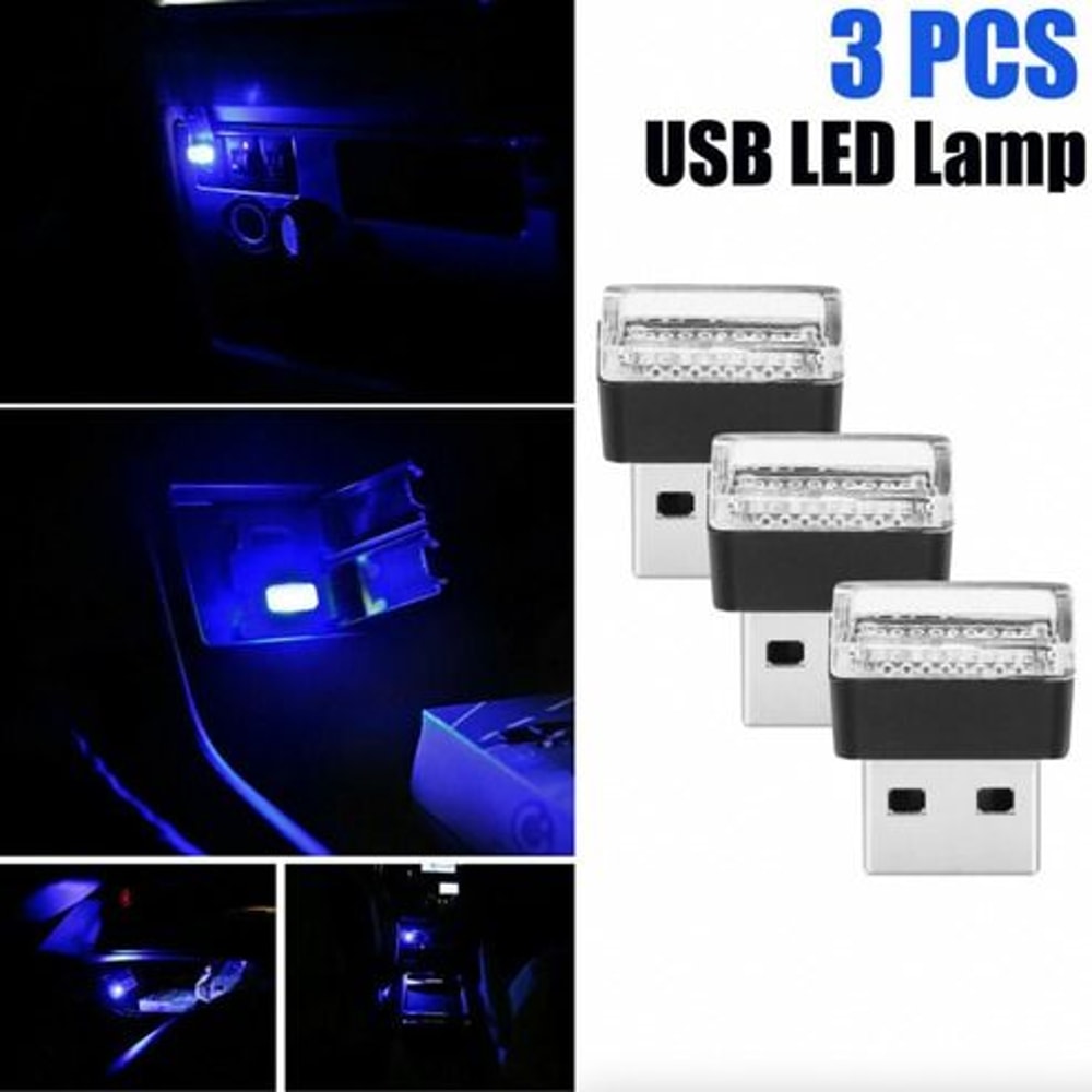 USB LED Car Interior Light Mini Blue Neon Ambient Lamps Perfect Atmosphere Accessory For Cars And M 13