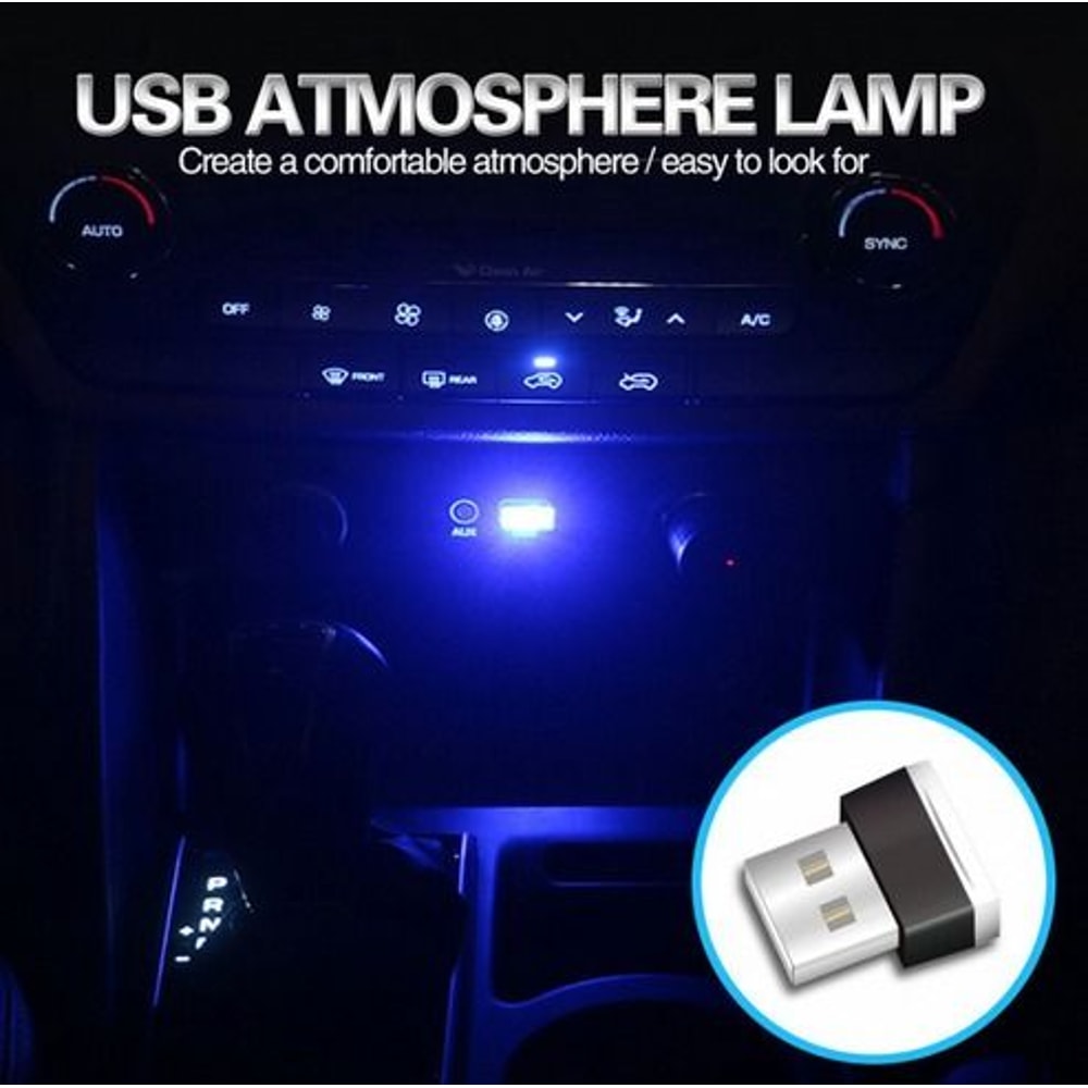 USB LED Car Interior Light Mini Blue Neon Ambient Lamps Perfect Atmosphere Accessory For Cars And M 14