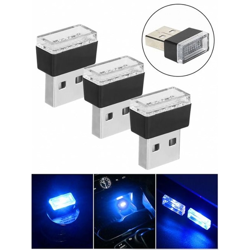 USB LED Car Interior Light Mini Blue Neon Ambient Lamps Perfect Atmosphere Accessory For Cars And M 7