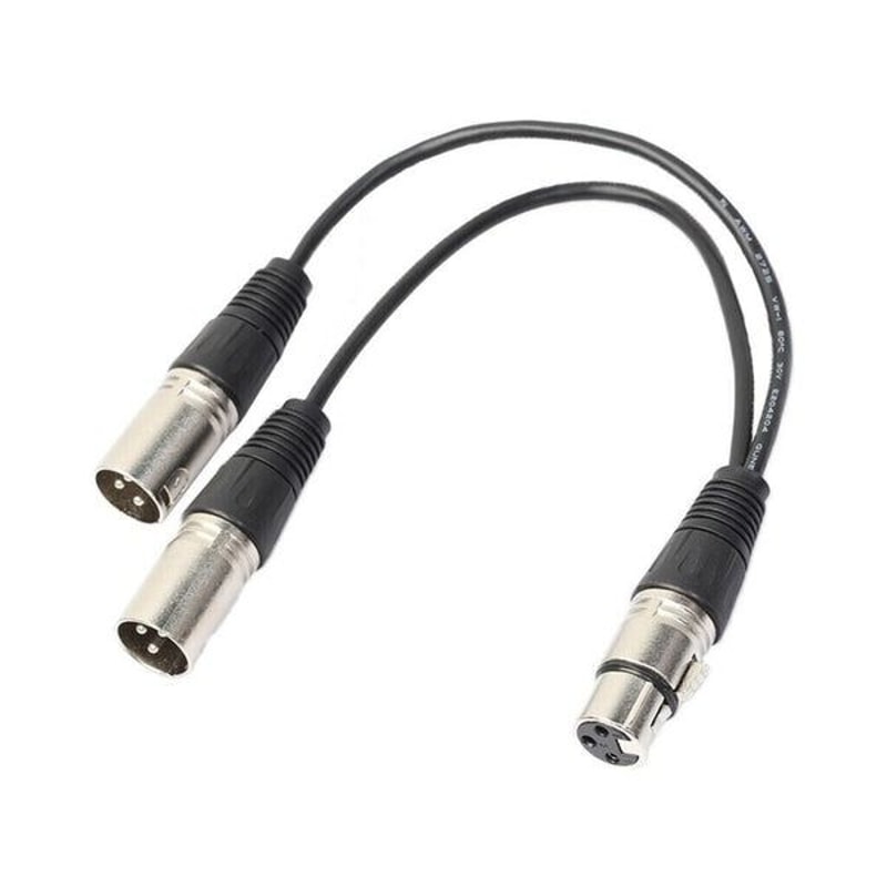 XLR Female To Dual Male Plug Y Splitter Cable Adapter Premium Microphone Audio Adapter With NickelP 1