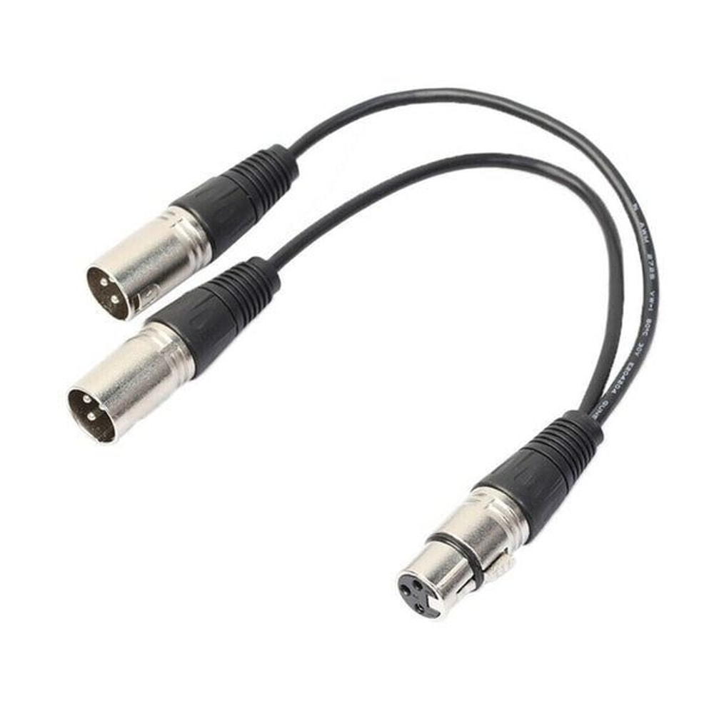 XLR Female To Dual Male Plug Y Splitter Cable Adapter Premium Microphone Audio Adapter With NickelP 5