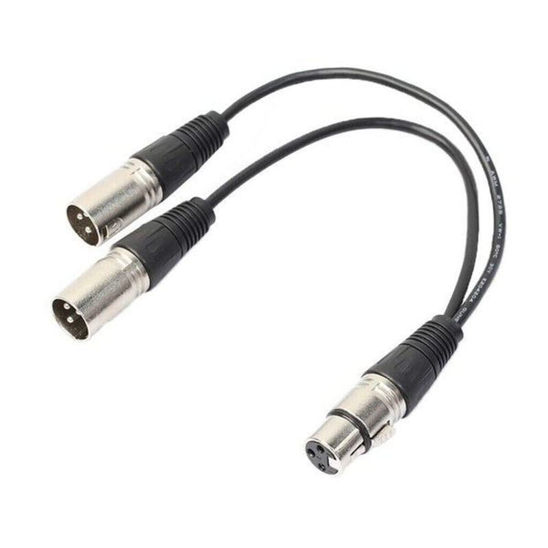 XLR Female To Dual Male Plug Y Splitter Cable Adapter Premium Microphone Audio Adapter With NickelP 5