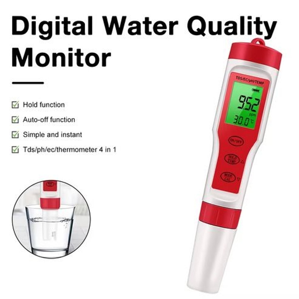 Pocket Hydroponics PH EC Meter Digital LCD Tester Aquarium Water Test Pen For PH TDS Temperature 17
