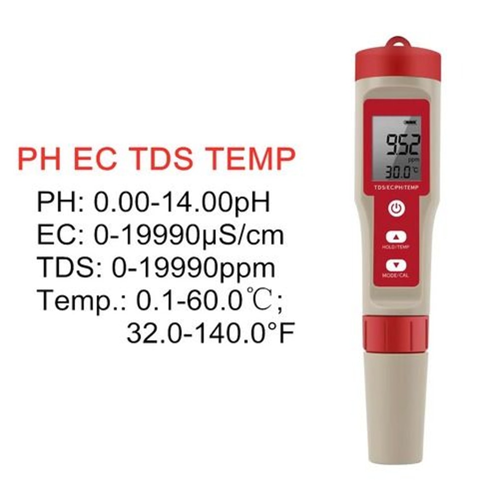 Pocket Hydroponics PH EC Meter Digital LCD Tester Aquarium Water Test Pen For PH TDS Temperature 5
