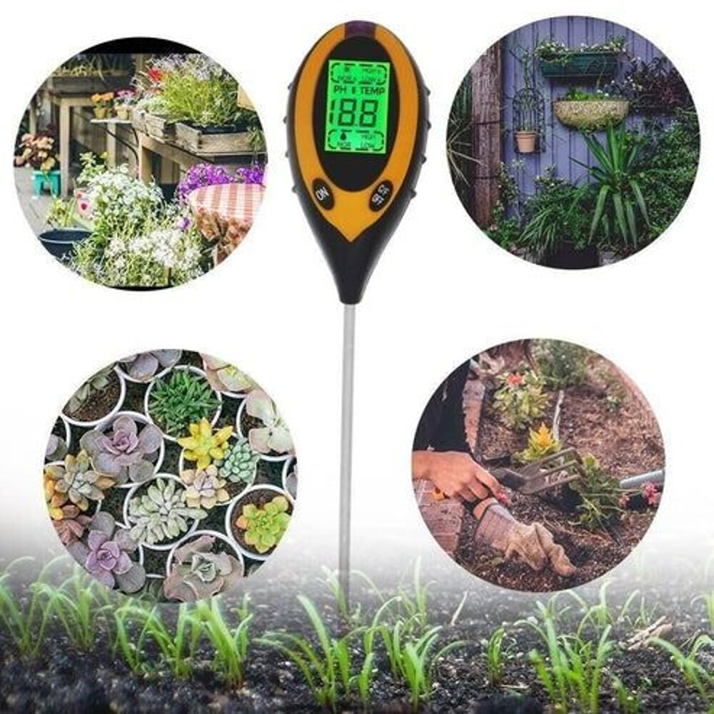Soil Tester LCD Digital Moisture PH Temperature And Sunlight Meter For Indoor And Outdoor Plants Ga 0