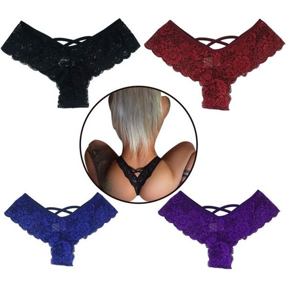 Womens Sexy Lace Lingerie Panties Brief G String Thong 0