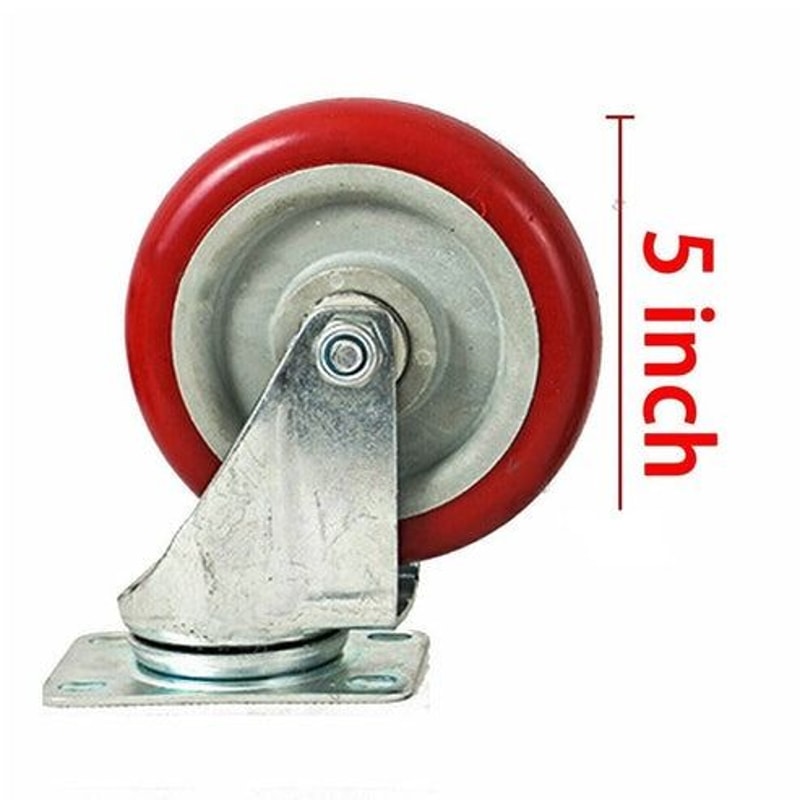 Heavy Duty Caster Wheels Polyurethane Swivel Plate Durable Silent Load Capacity 9
