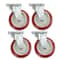 Heavy Duty Caster Wheels Polyurethane Swivel Plate Durable Silent Load Capacity 0