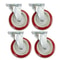 Heavy Duty Caster Wheels Polyurethane Swivel Plate Durable Silent Load Capacity 0