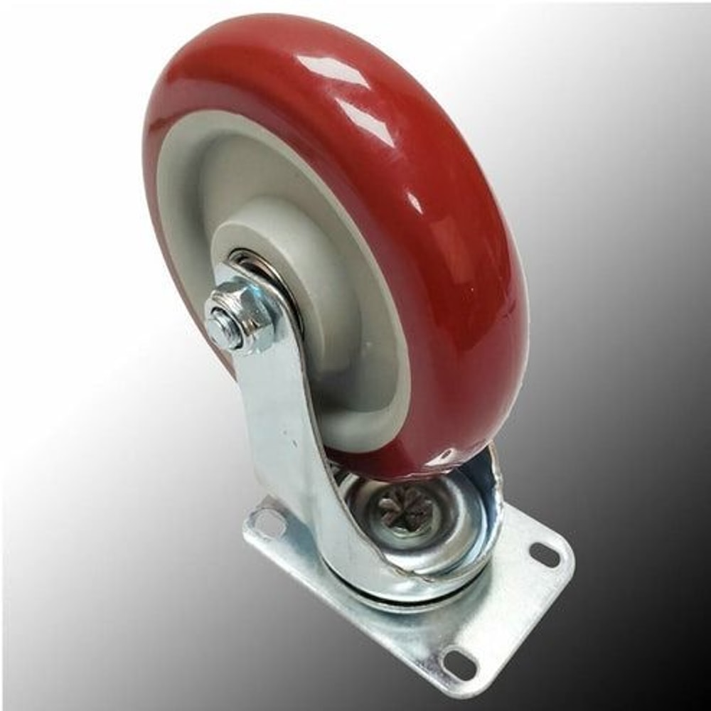 Heavy Duty Caster Wheels Polyurethane Swivel Plate Durable Silent Load Capacity 5