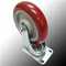 Heavy Duty Caster Wheels Polyurethane Swivel Plate Durable Silent Load Capacity 5